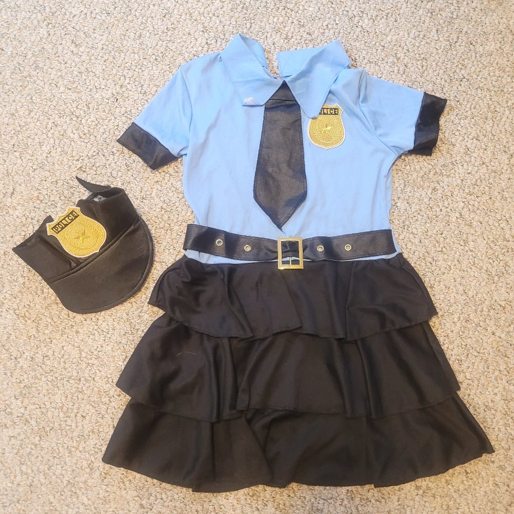 Girl's 2 piece medium police woman costume